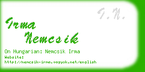 irma nemcsik business card